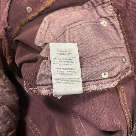 RE/DONE Originals 70s Ultra High Rise Stove Pipe Jeans size 24 Washed Plum NWT - Picture 5 of 9